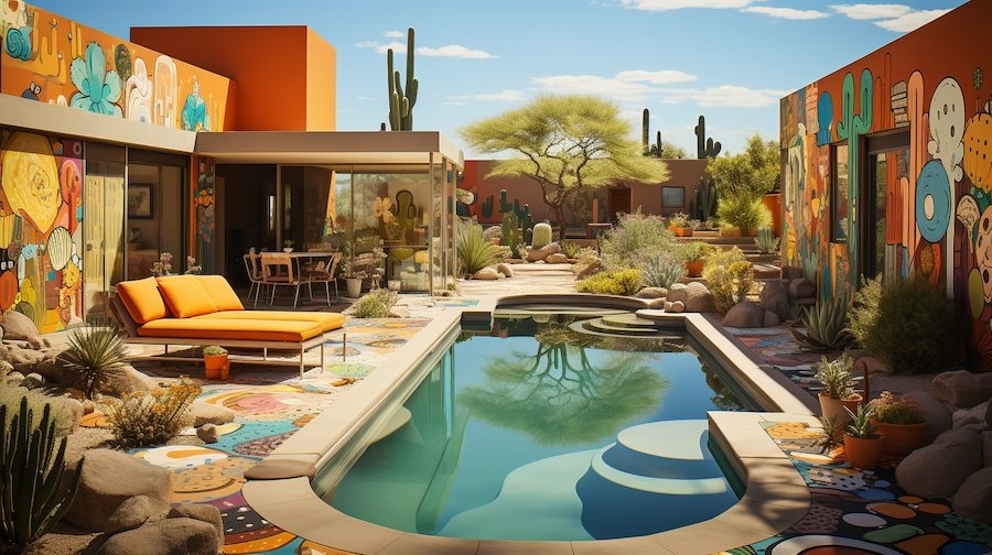 AI Image of a Pool in the Southwest AI Image of a Pool in the Southwest