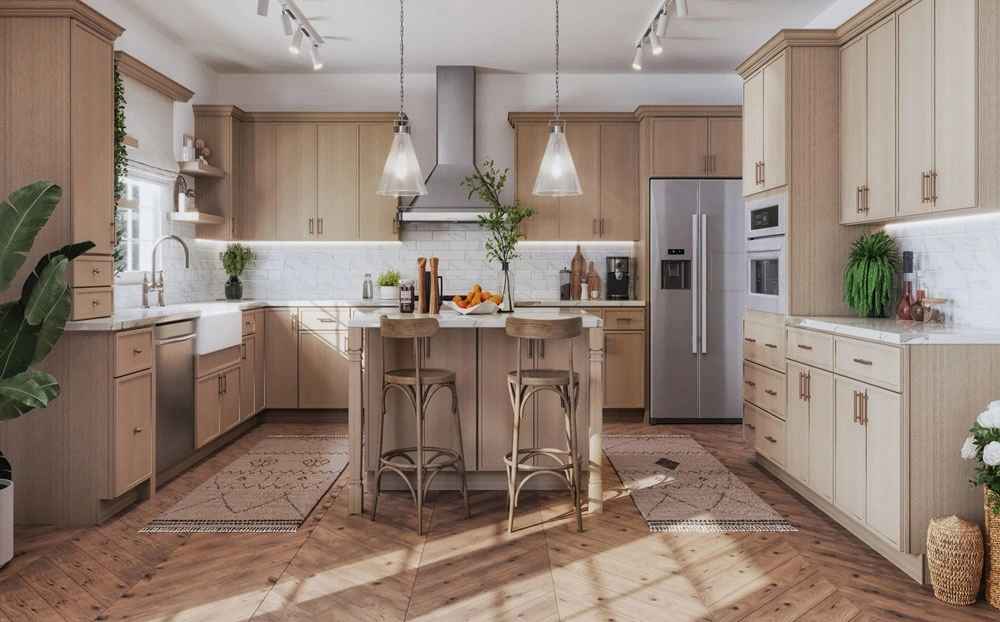 white oak cabinets