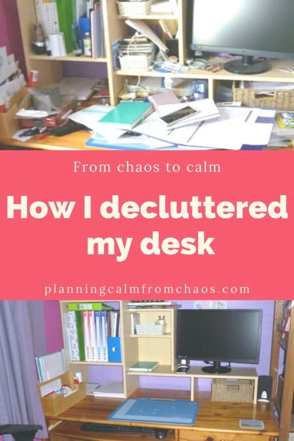 how I decluttered my desk