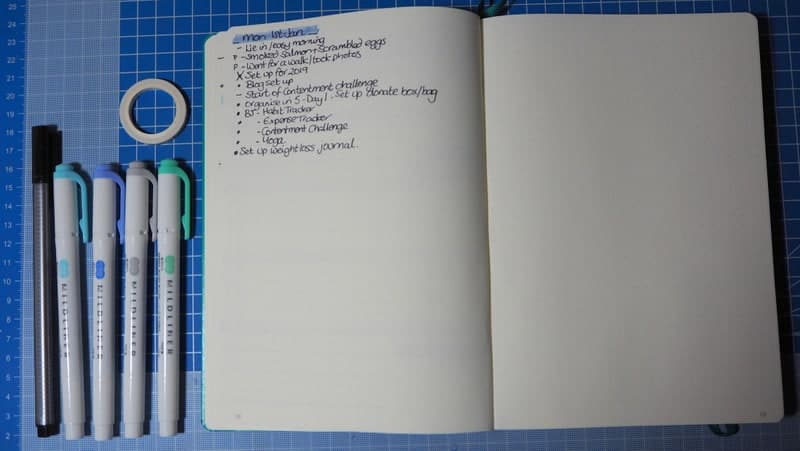 bullet journal 2019 set up