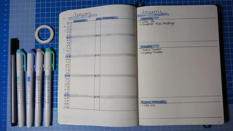 bullet journal 2019 set up