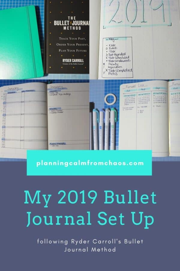 my bullet journal 2019 set up