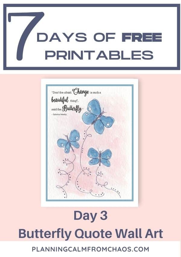 free printable butterfly wall art