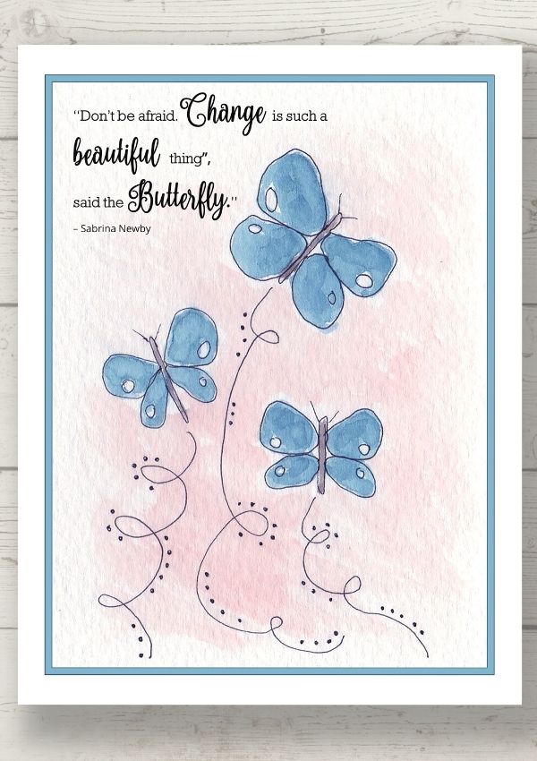 free printable butterfly quote wall art