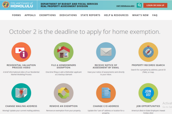 Oahu Homeowners Exemption Due Today, 10/2/23! Learn How to File It!