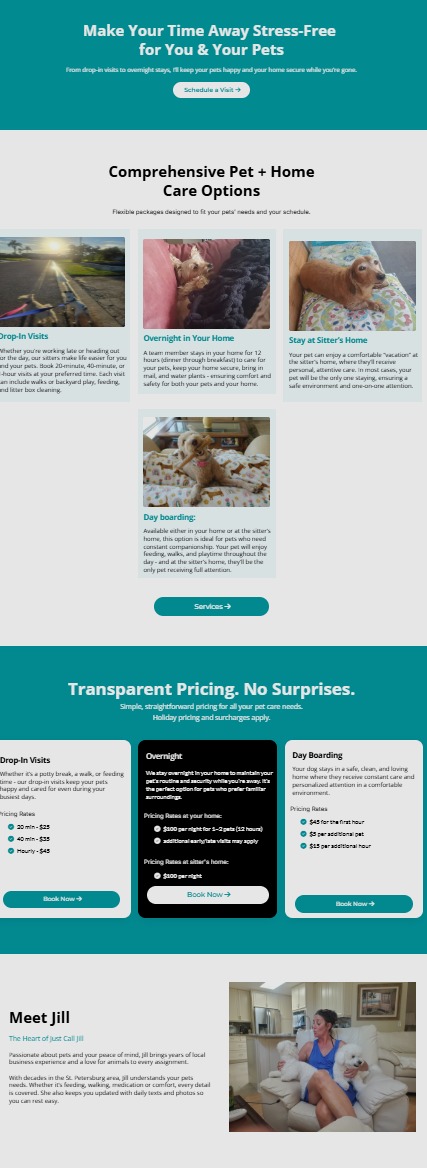 Just Call Jill Homepage Design