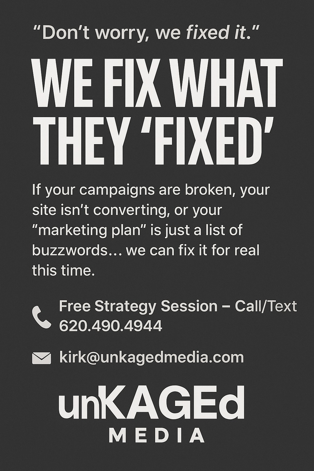 We Fixed That Fixed – Ad Graphic