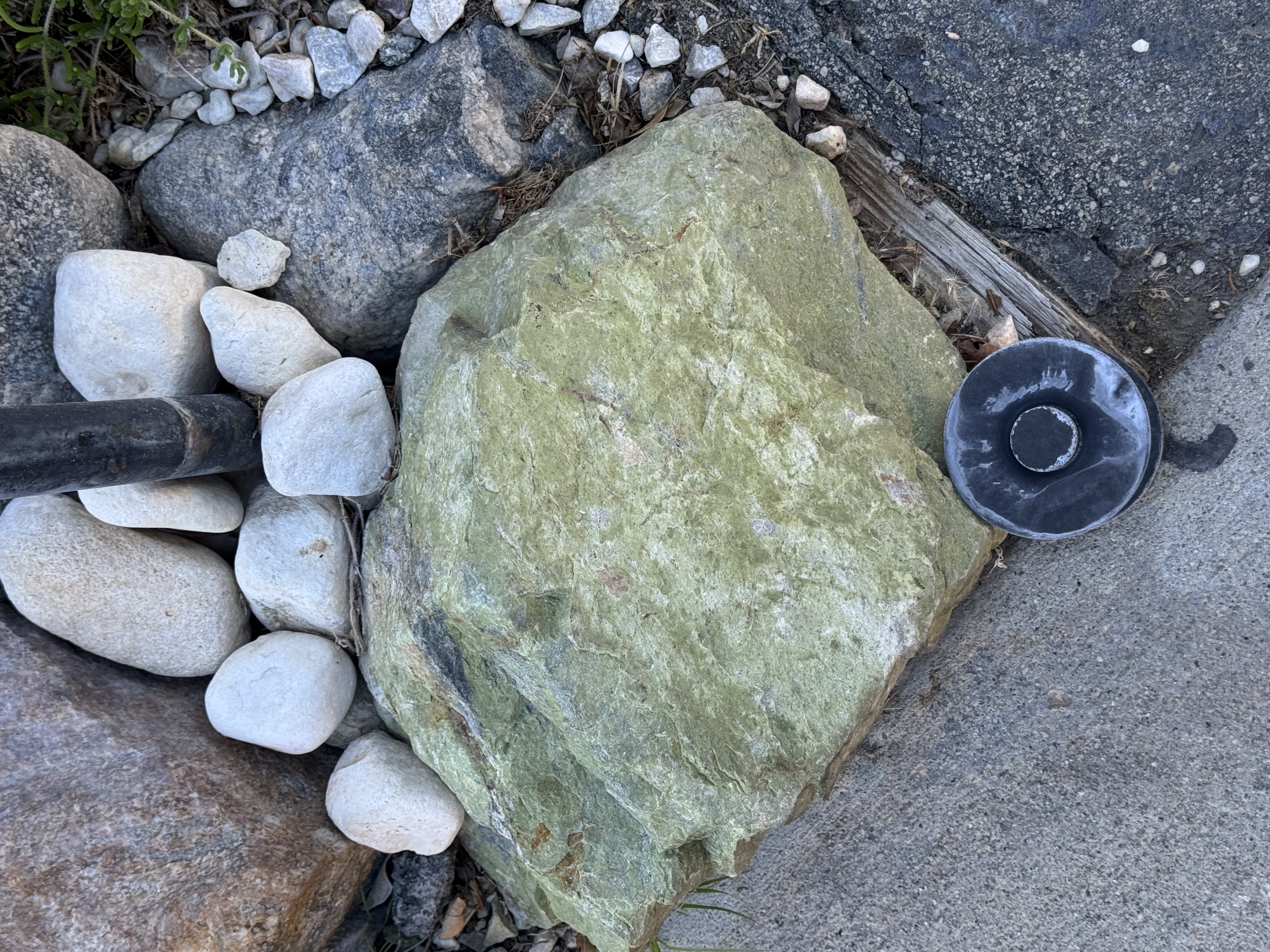 Green serpentine rock symbolizing transformation and grounding. Green serpentine rock symbolizing transformation and grounding.