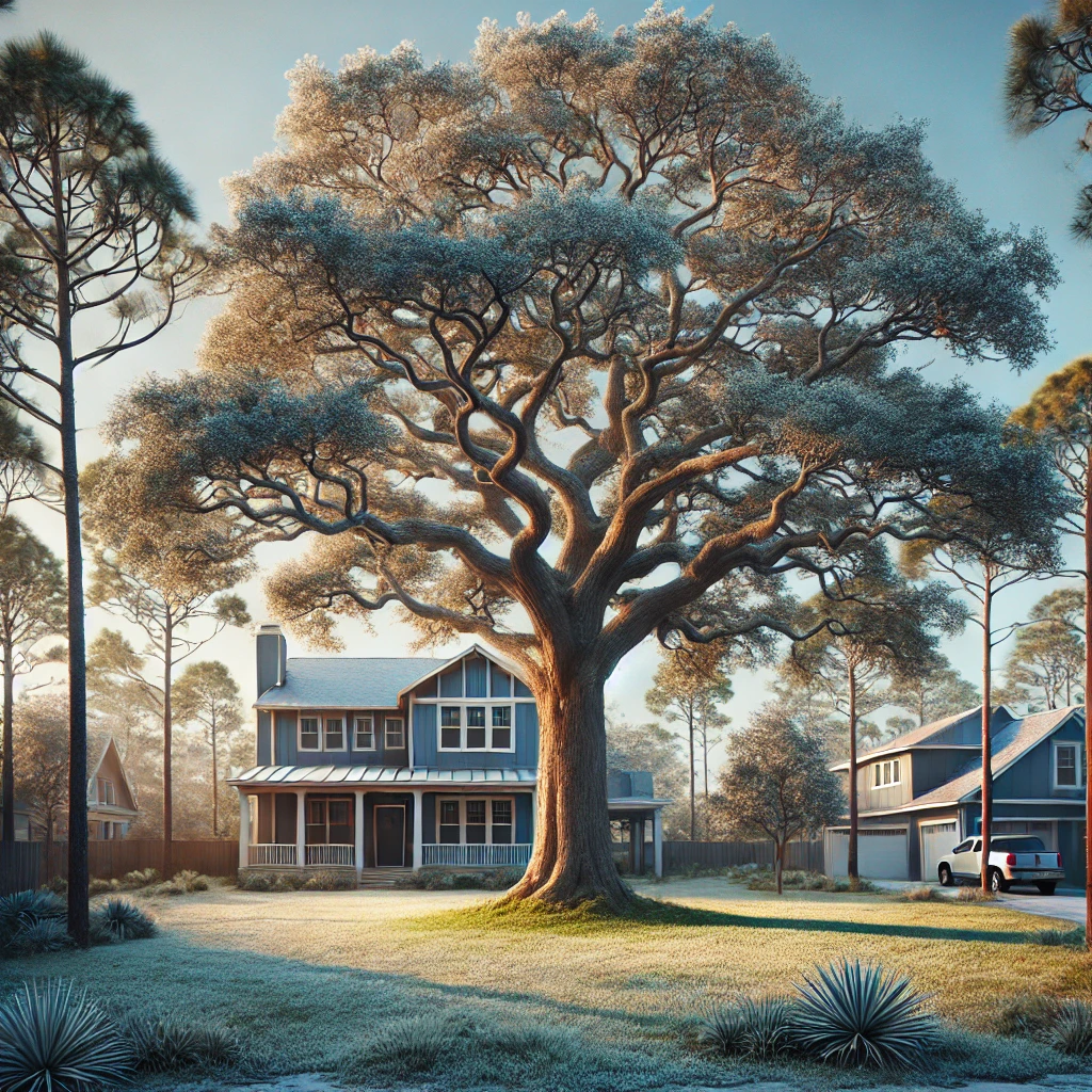 tree in front yard of someones one in destin florida