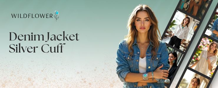 Denim Jacket + Silver Cuff Denim Jacket + Silver Cuff