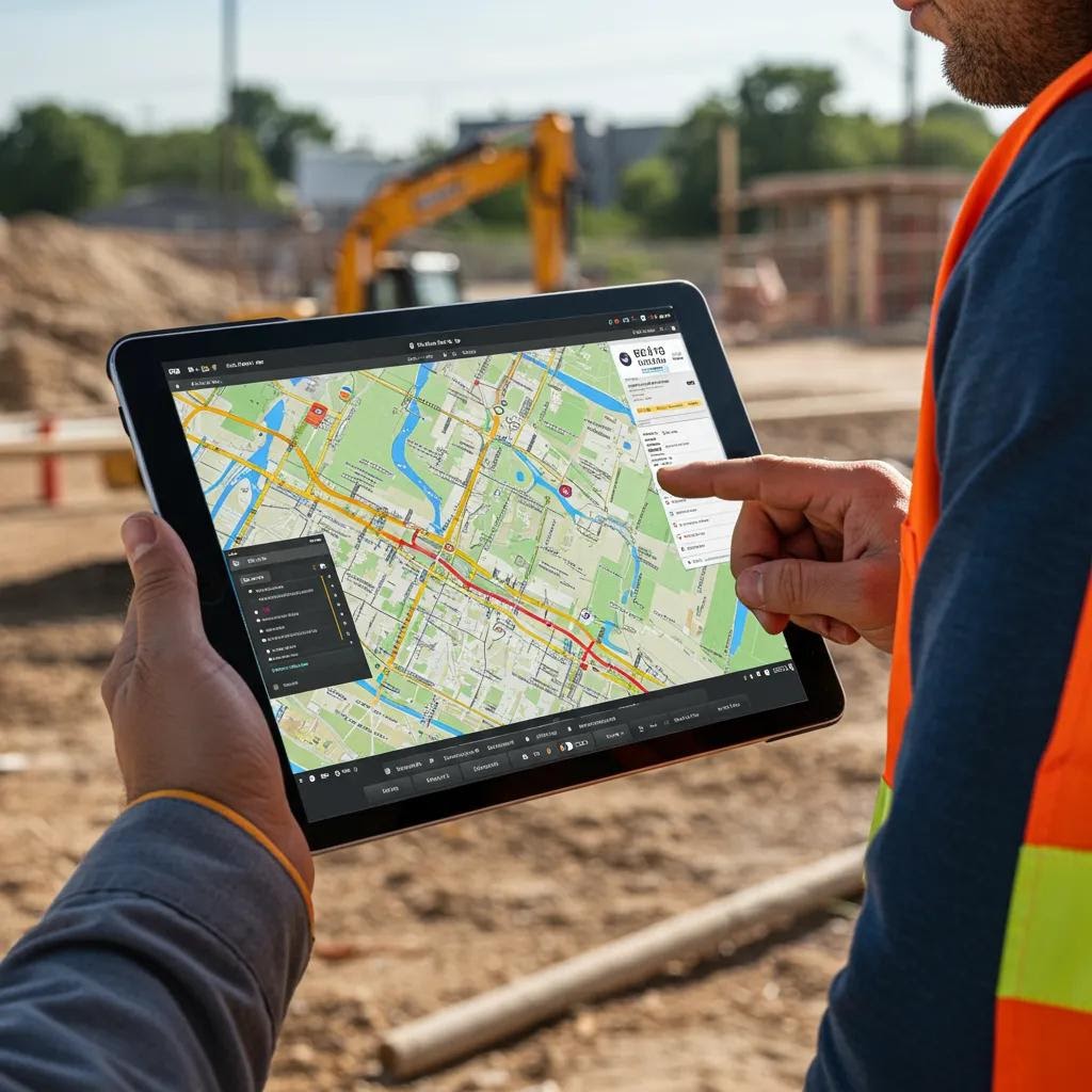 tablet showing map tablet showing map