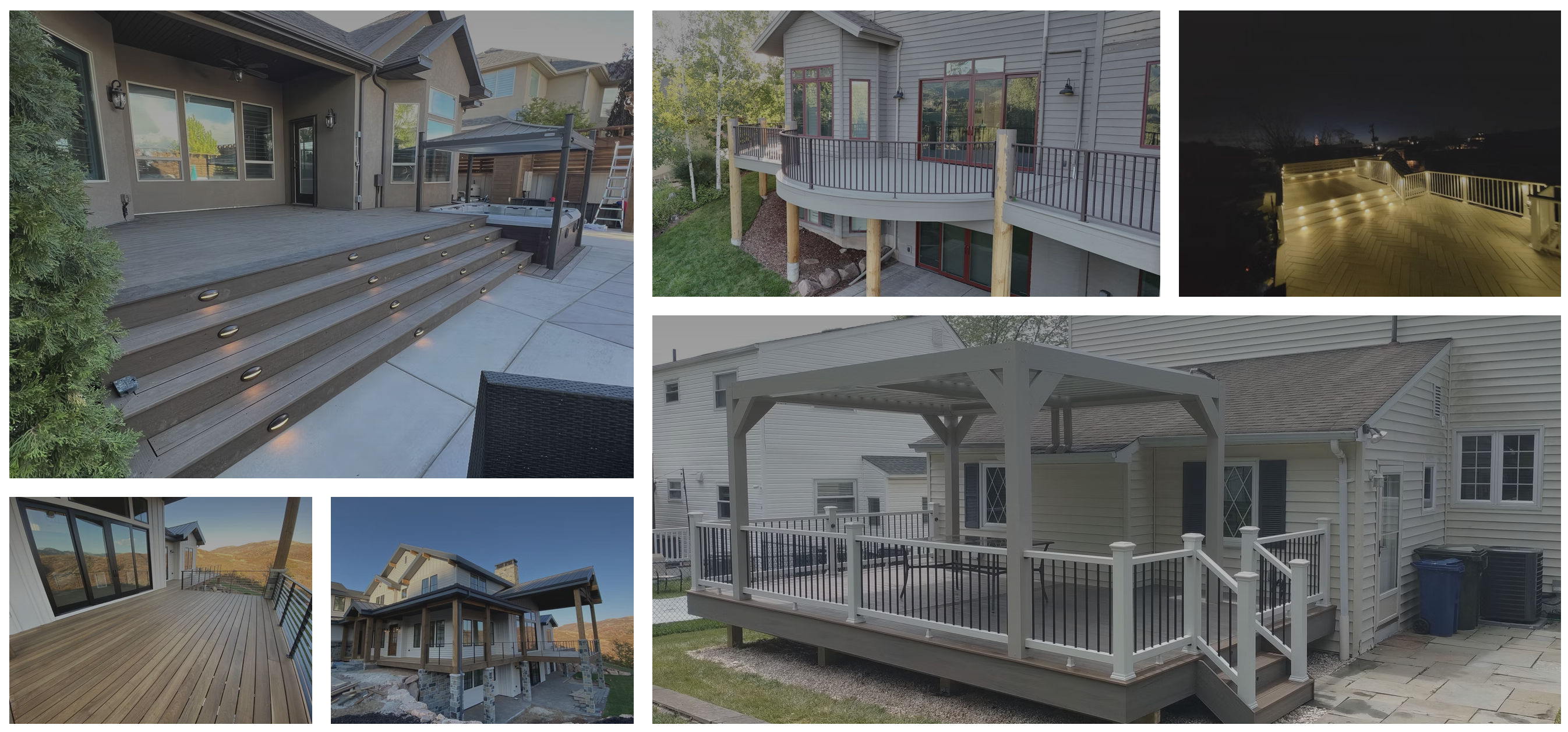 Collage of decking projects Collage of decking projects