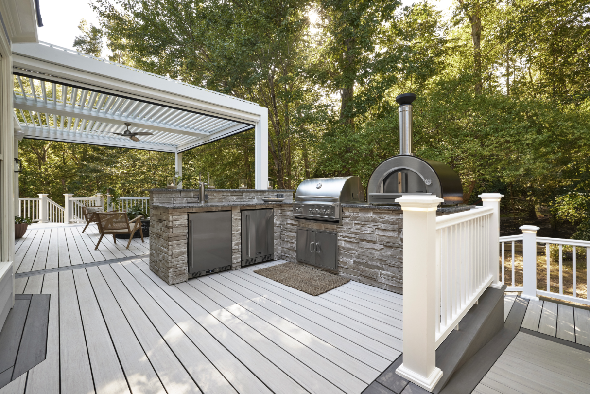 timbertech deck backyard kitchen timbertech deck backyard kitchen