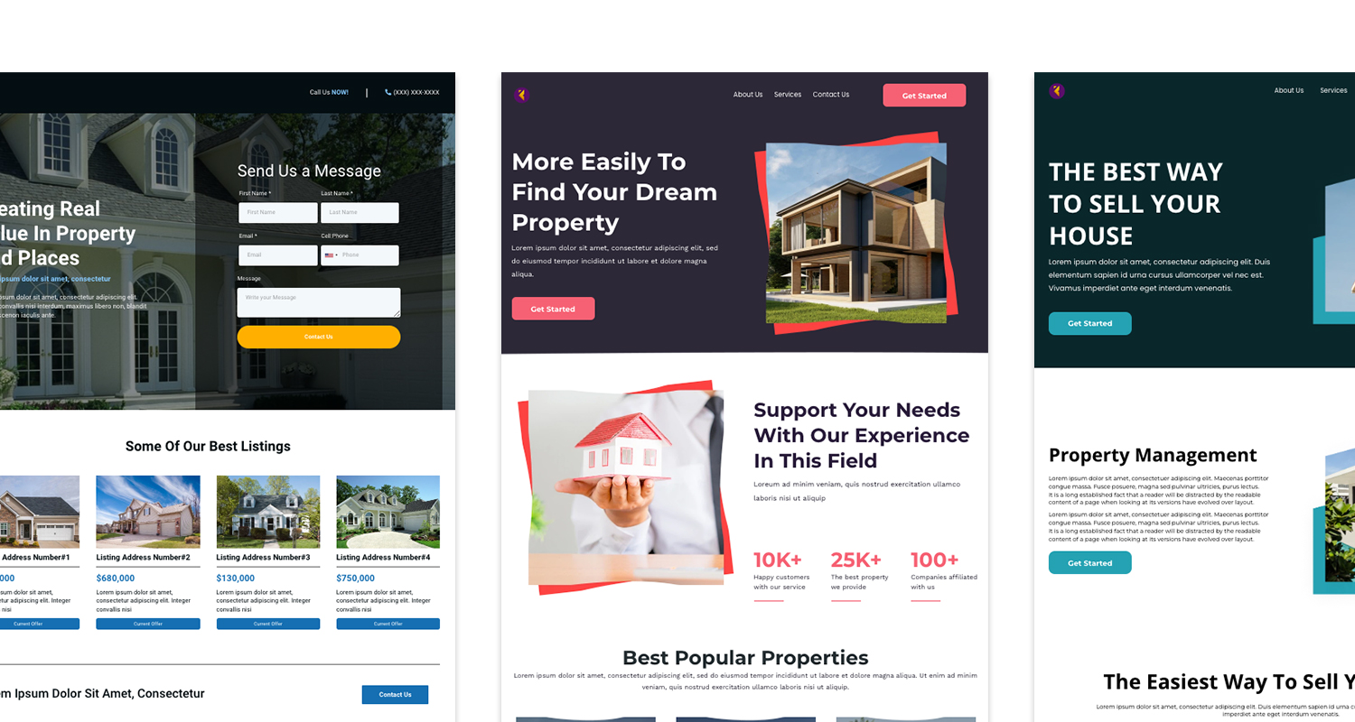 real estate landing pages