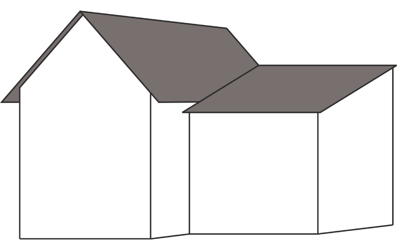 Gable roof with side