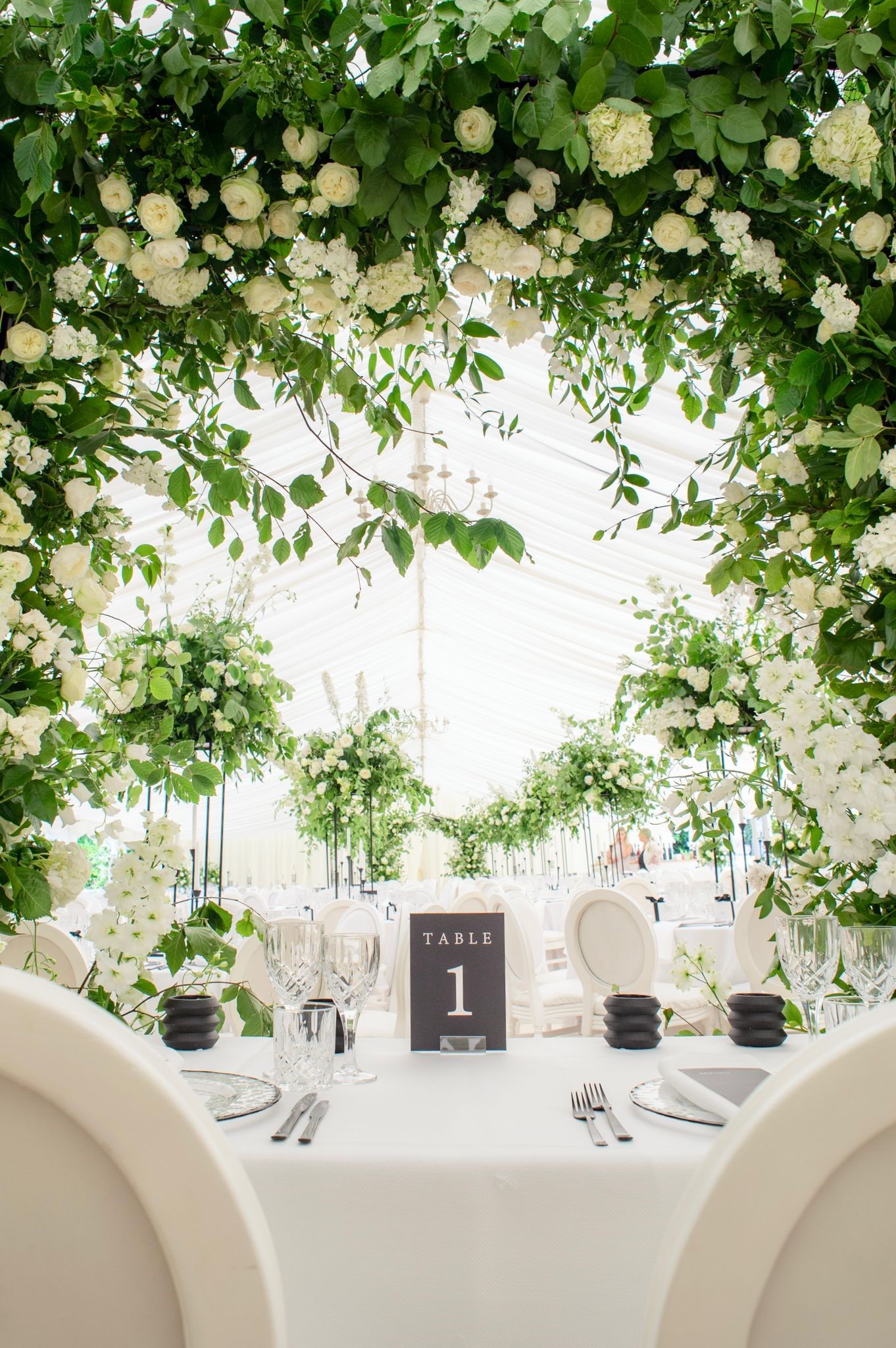 Marquee wedding view from top table