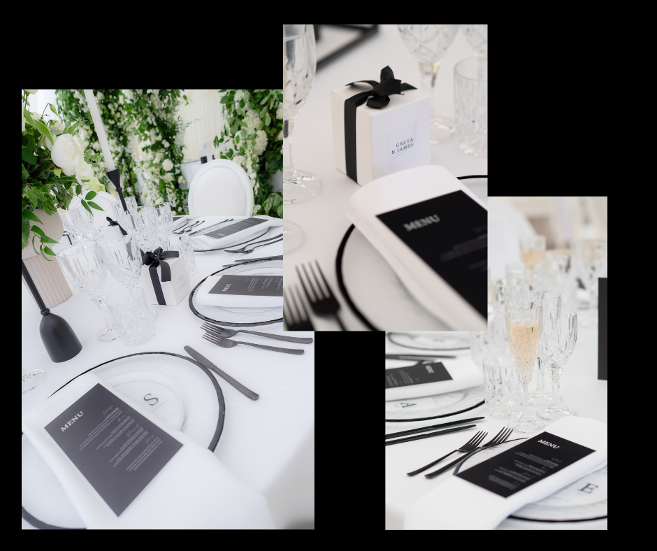 Black & white wedding stationary