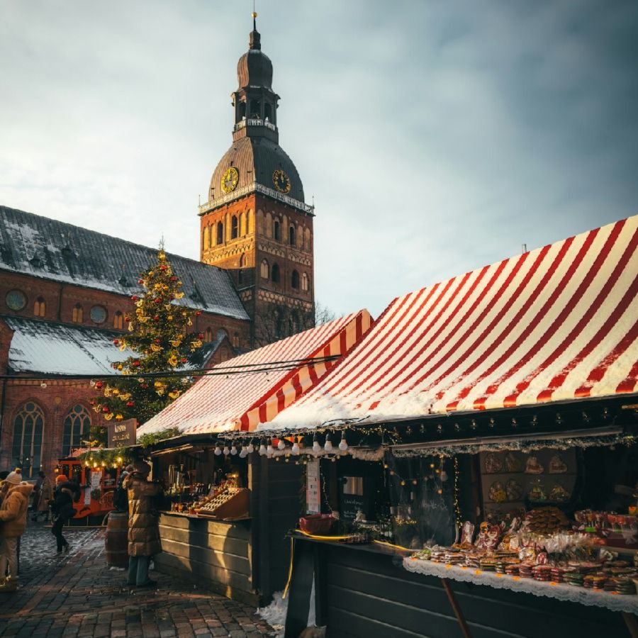 Stall at a Christmas market Stall at a Christmas market