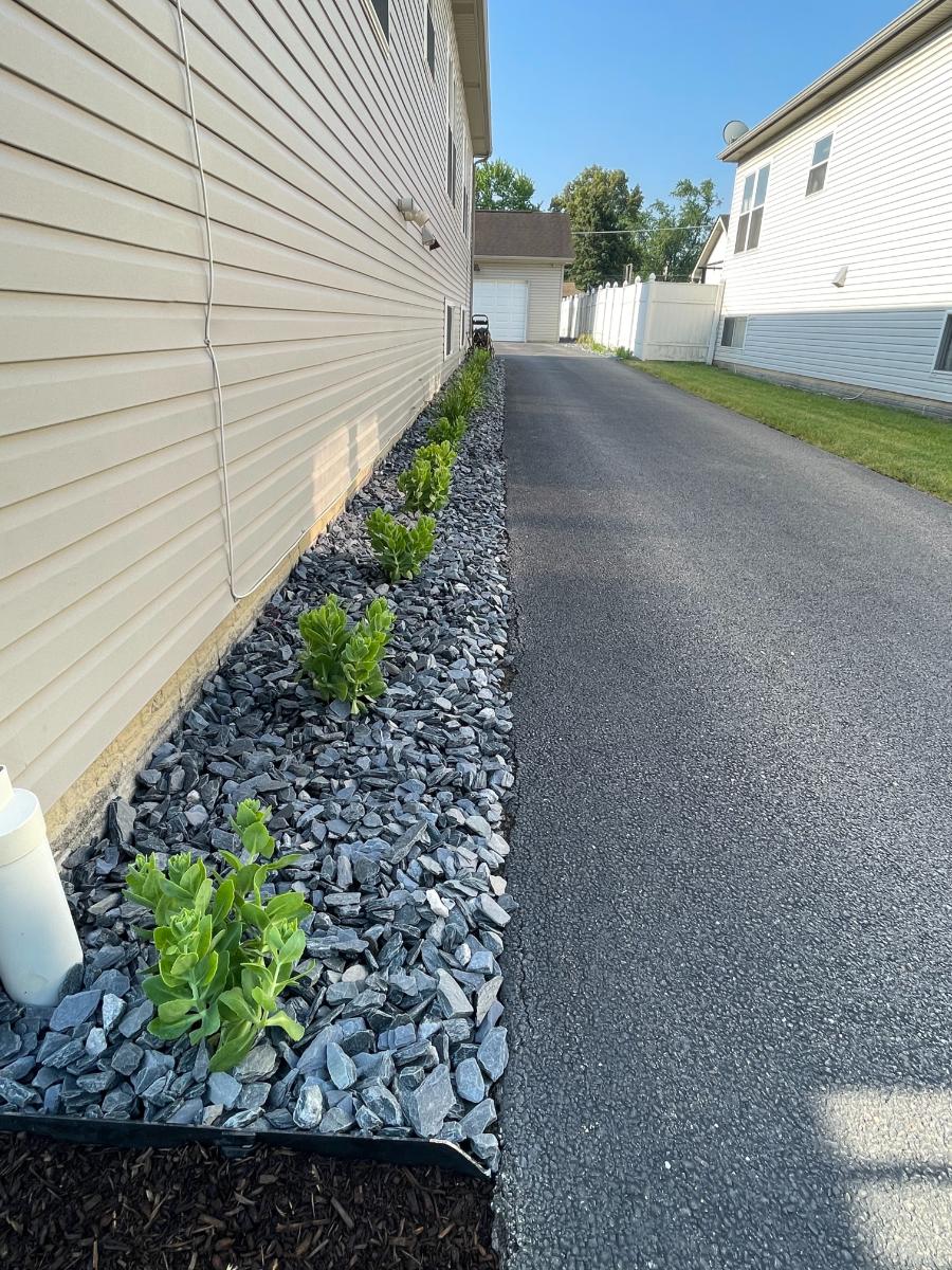 gray slate gravel plant bed gray slate gravel plant bed