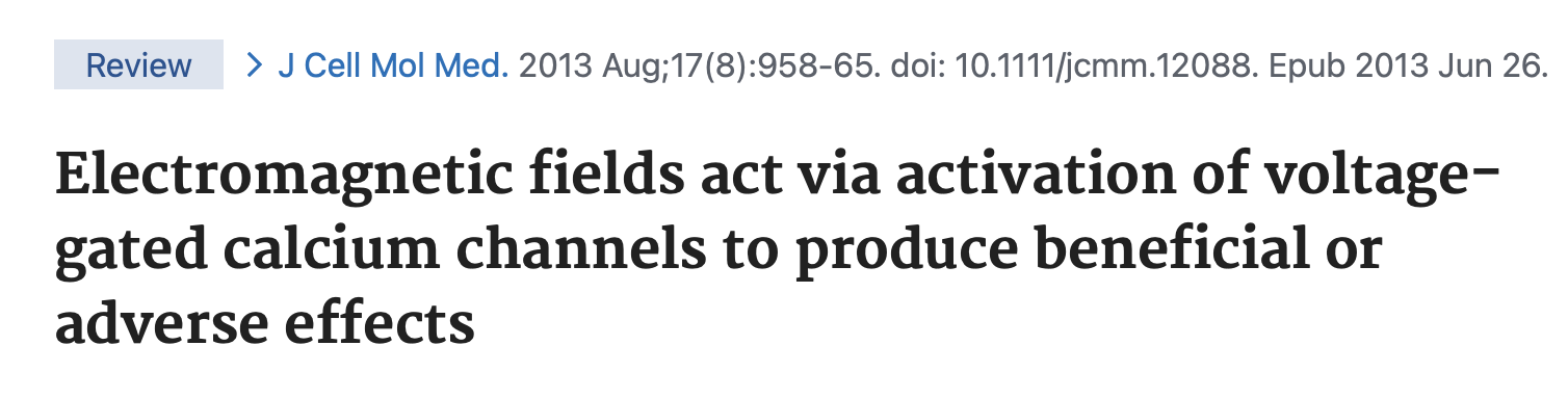 EMF van wifi en telefoon verstoren calcium stroom met schadelijke effecten EMF van wifi en telefoon verstoren calcium stroom met schadelijke effecten