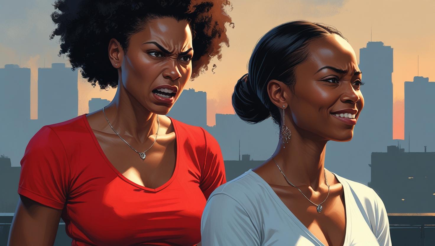 woman in red angry woman in red angry