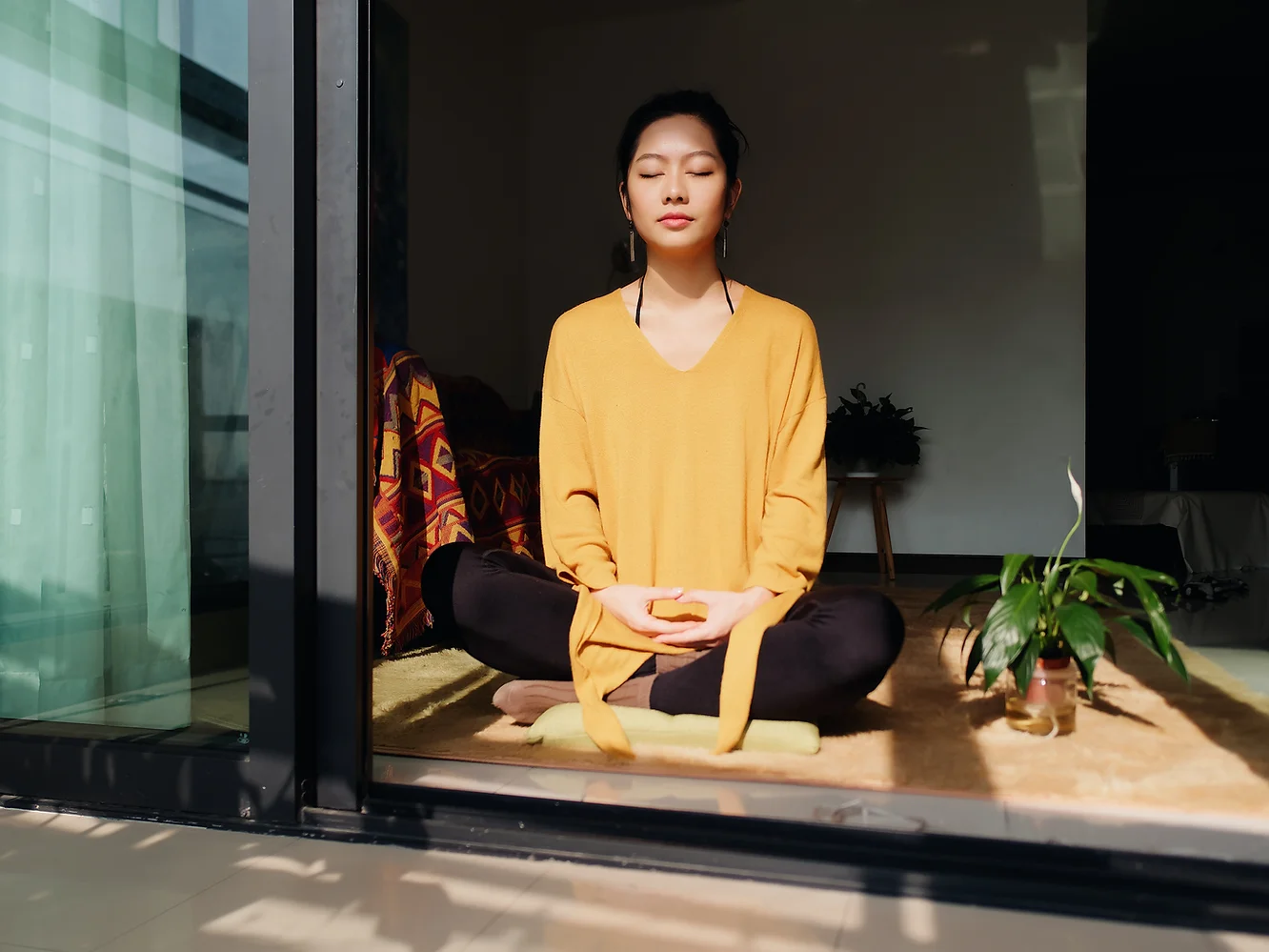 Woman meditating