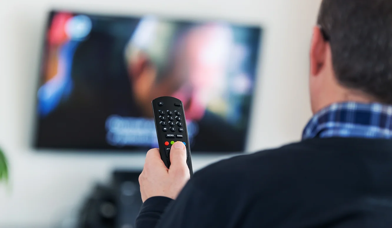 Man watching TV