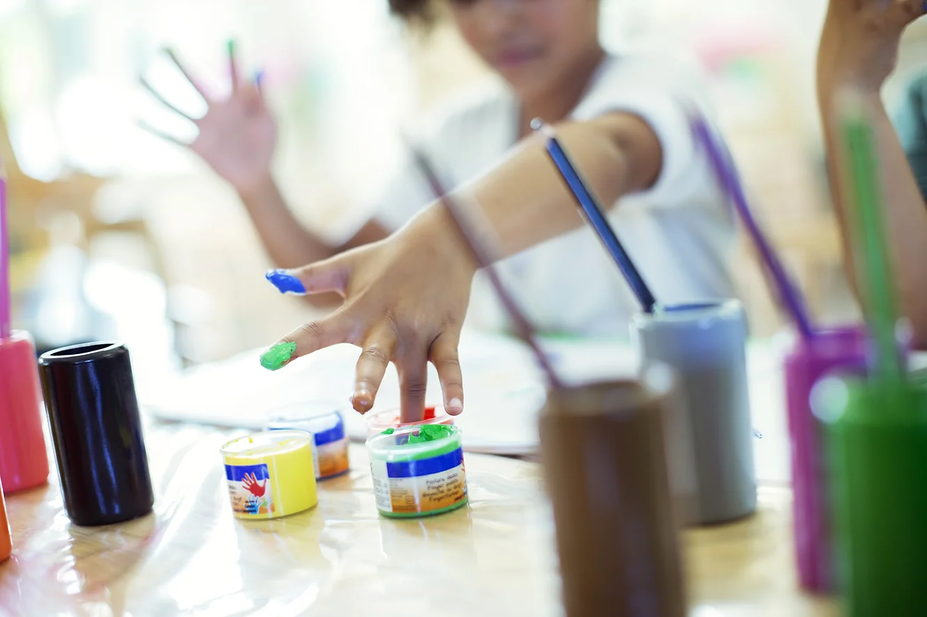 Woman doing art and crafts