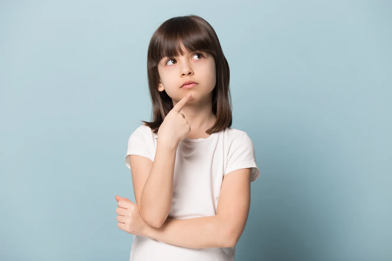 Little girl thinking