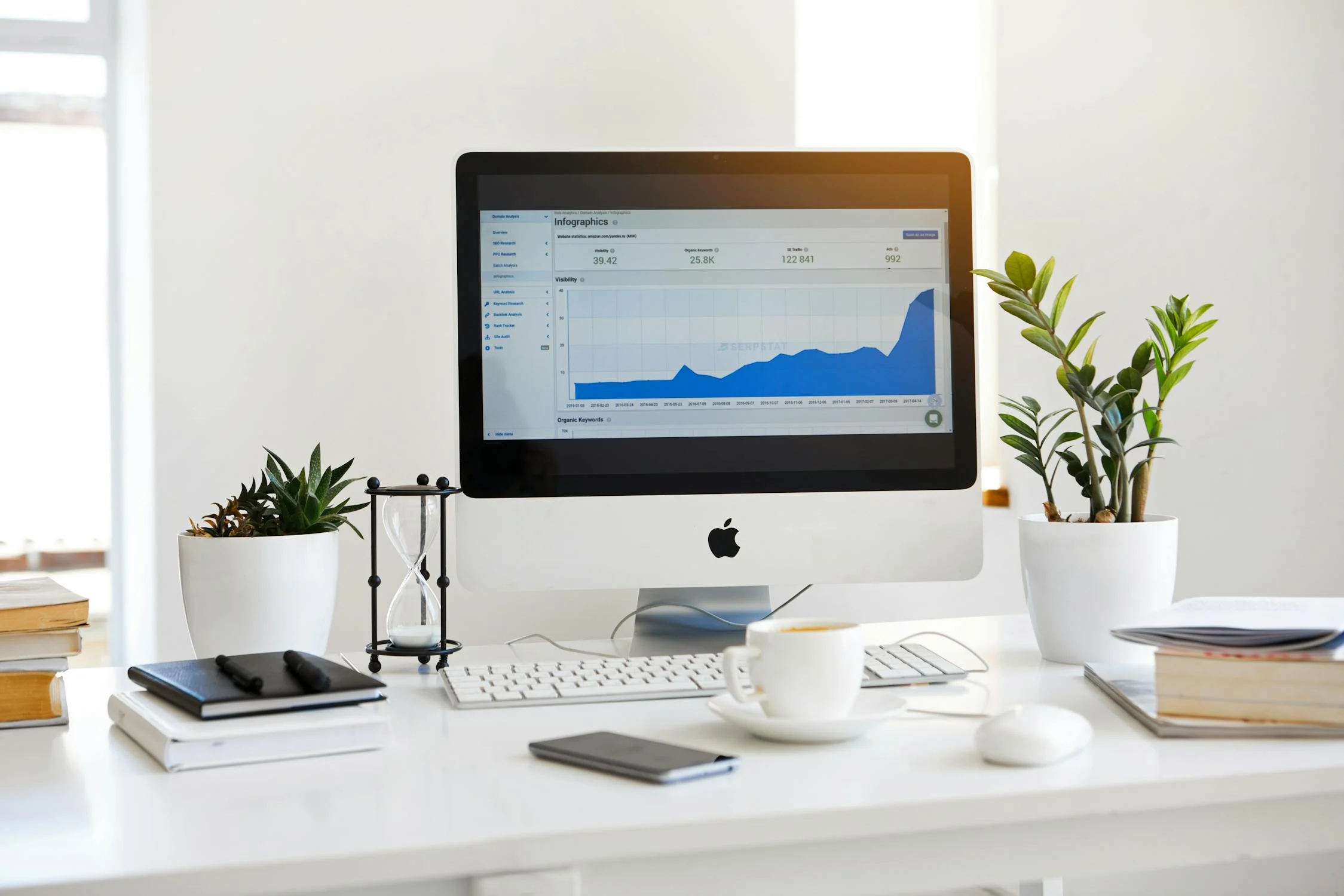 screen with graph - content marketing in assets