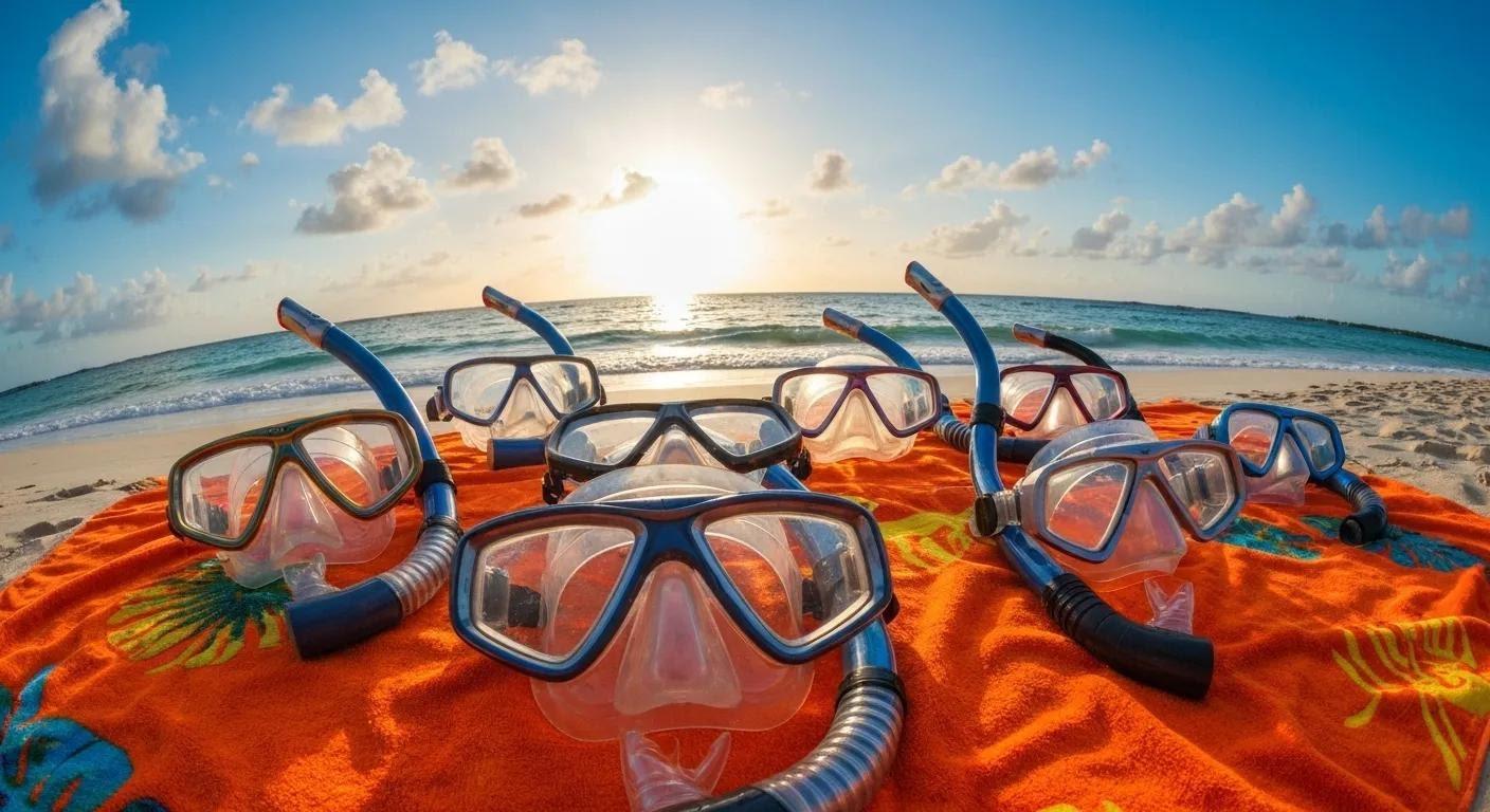 Different Snorkeling Masks Displayed - Picking the Right Snorkeling Mask for Clear Vision and Comfort for Islamorada Snorkeling