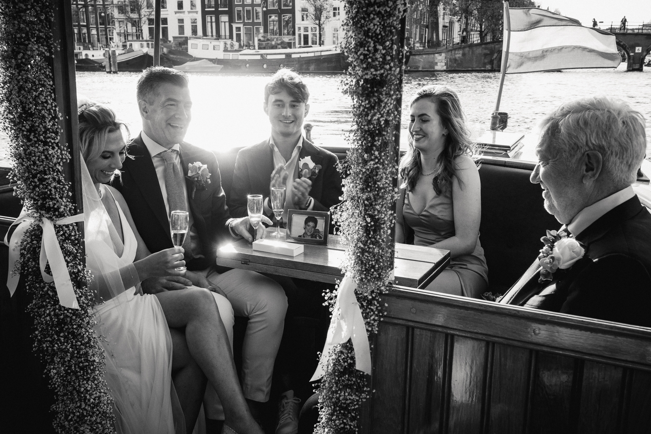 wedding ceremony toast black and white