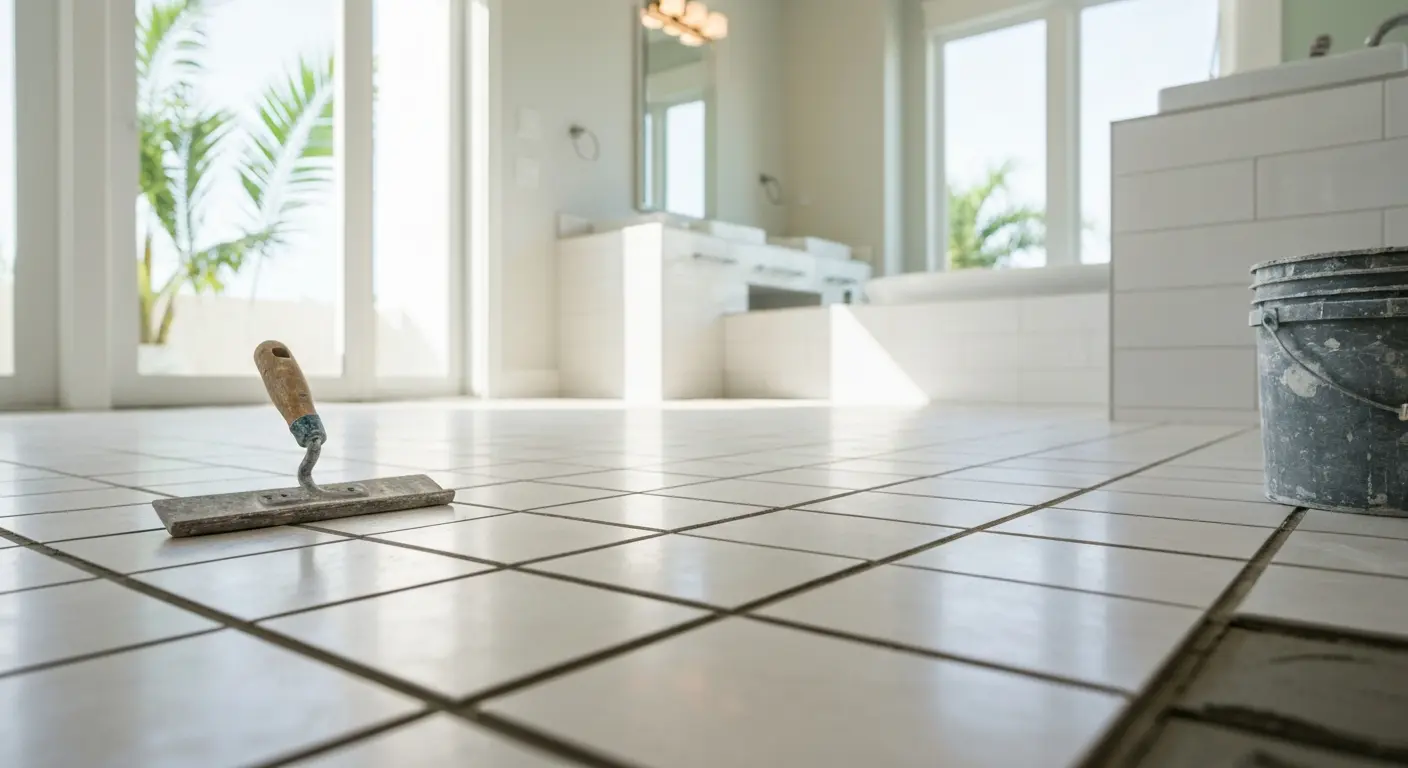 Bathroom tile installation