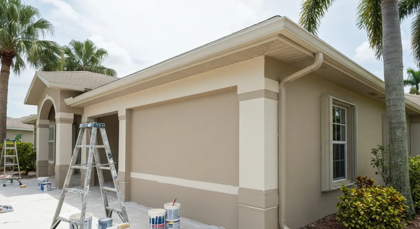 Exterior painting on home