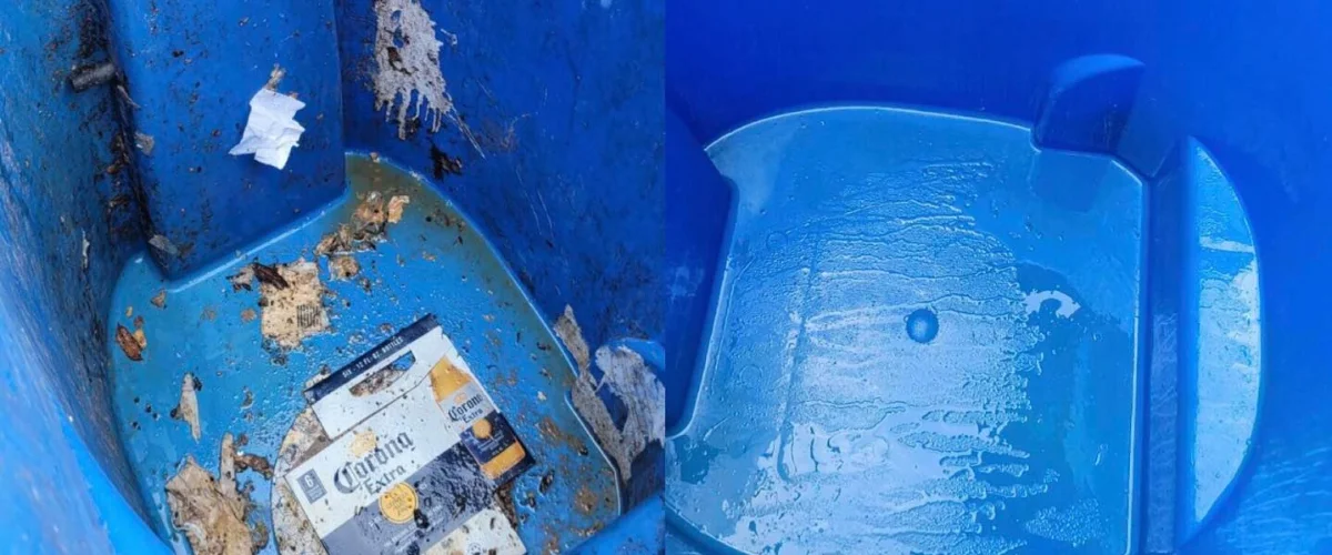 From stained and unsanitary to fresh and disinfected, this image highlights the effectiveness of our professional cleaning process.