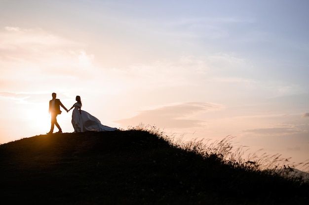 Silhouette of a married couple Silhouette of a married couple
