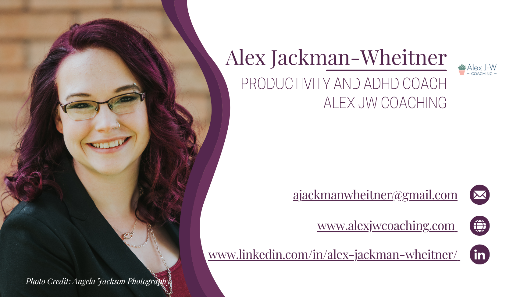 Alex Jackman-Wheitner Digital Business Card Ad