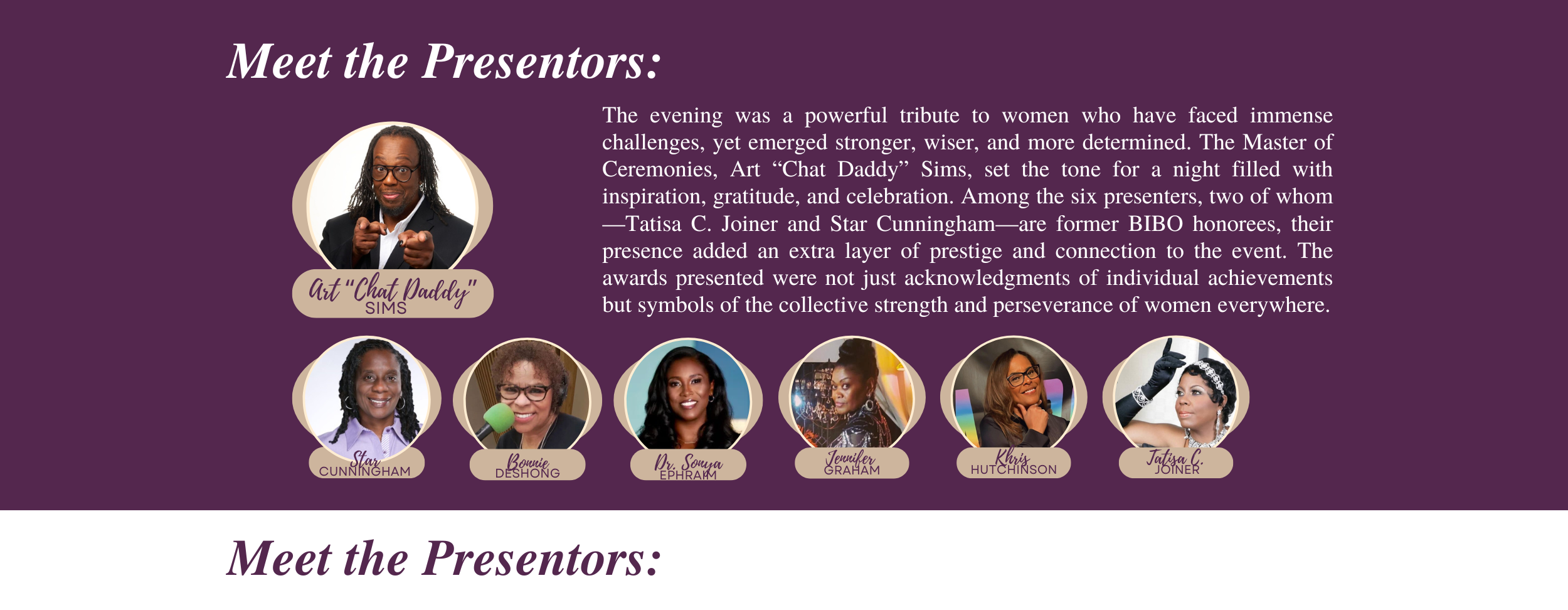 Meet the Presentors - BIBO Awards