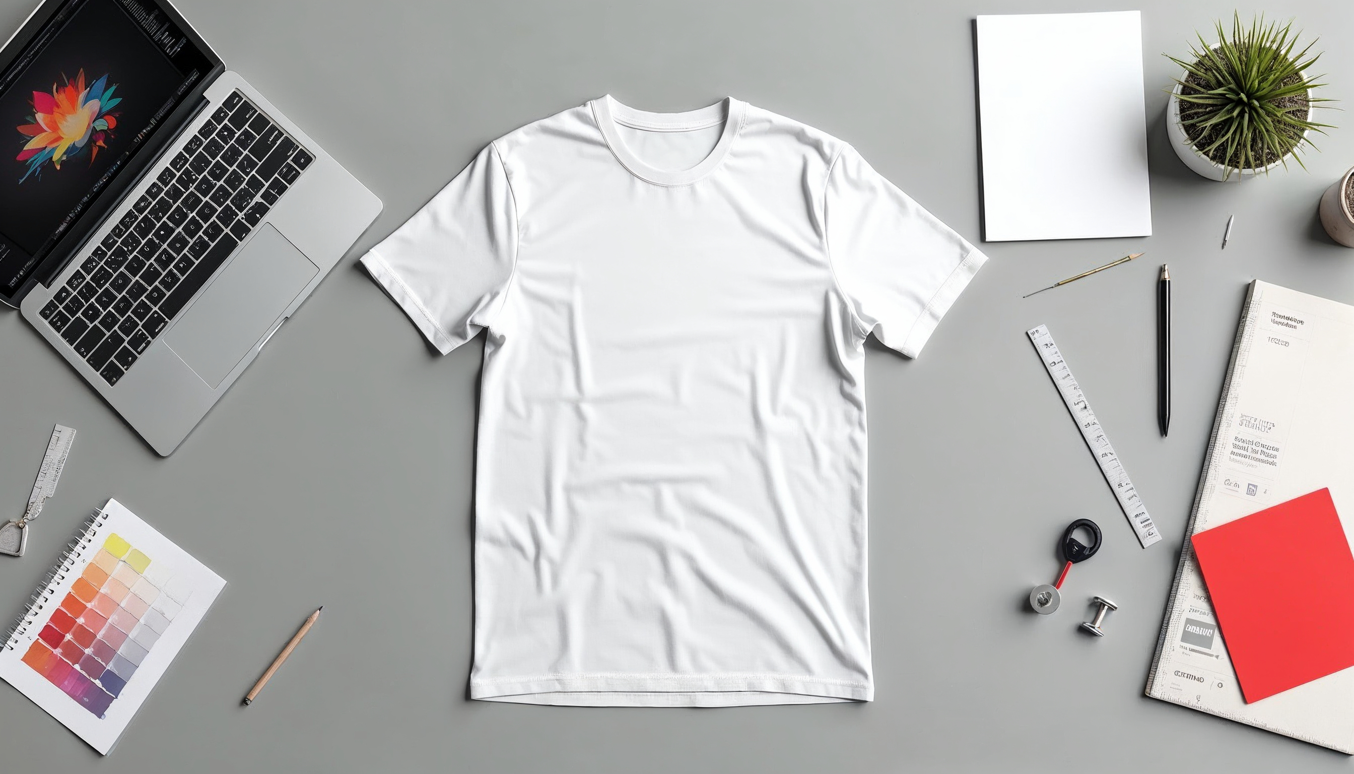 Submit Artwork for Custom T-Shirt Printing in Houston – Step-by-Step Guide Designer preparing vector artwork on a laptop for custom t-shirt printing in Houston.