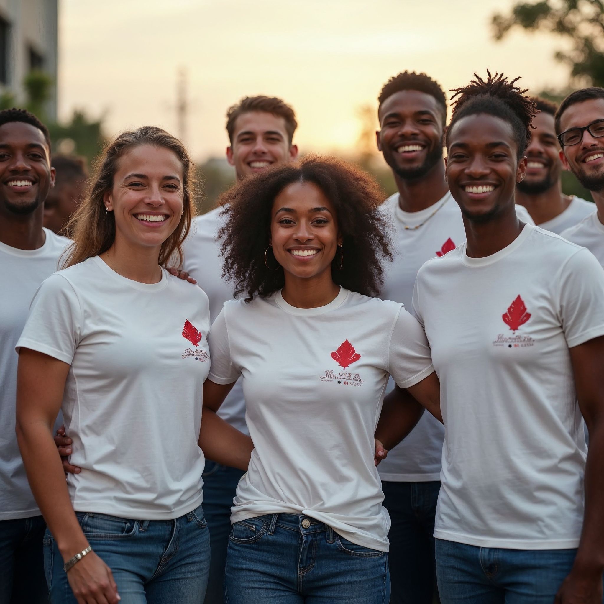 Flat lay of colorful team t-shirts and design mockups for creativity.