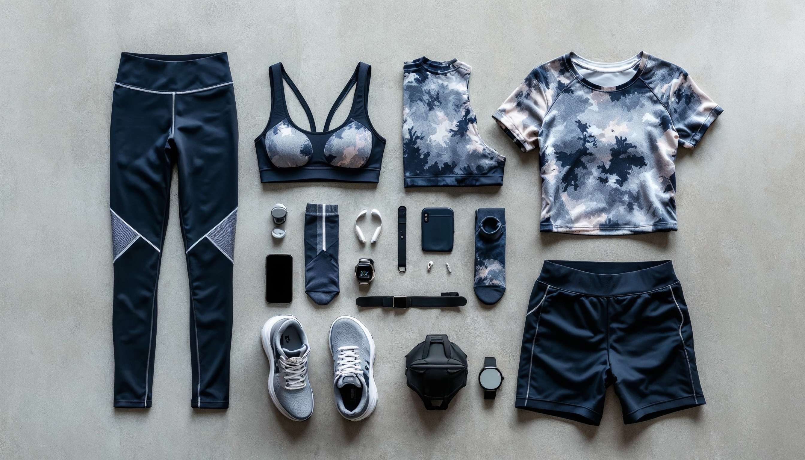 Woman training in custom-printed activewear, highlighting performance fabrics and motivational design.