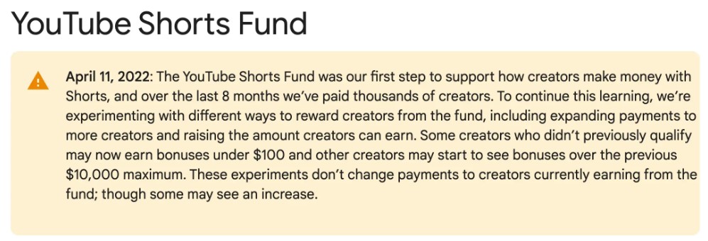 YouTube short funds- PCS Tubegrowth