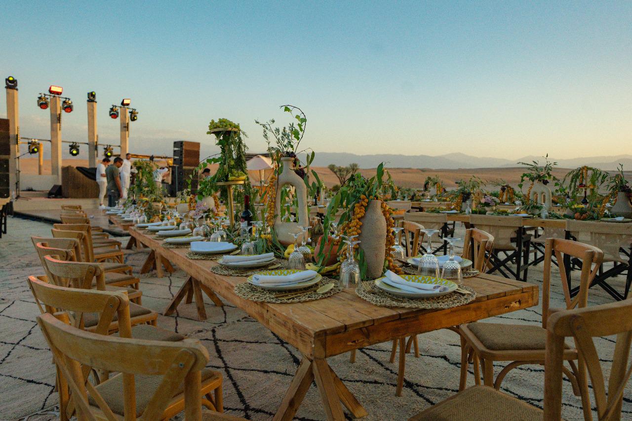 Interior of a luxury tent in the desert