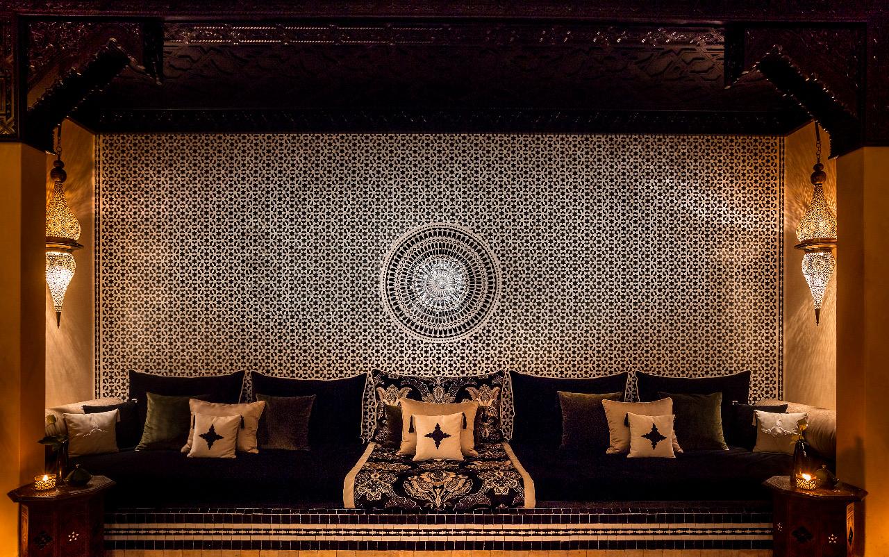 Master bedroom at Maison K with double bed and Moroccan decor