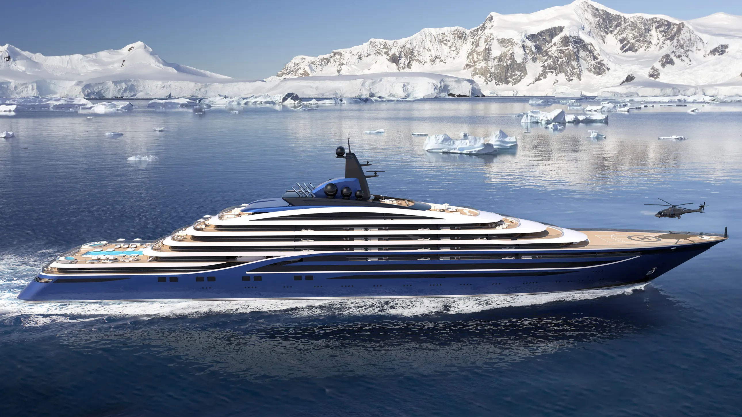 mega yacht in the ocean mega yacht in the ocean