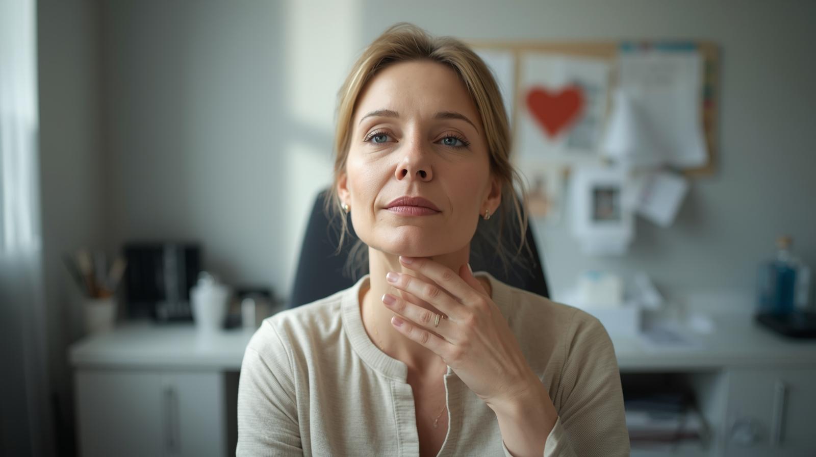 Myofunctional therapy - woman with jaw tension