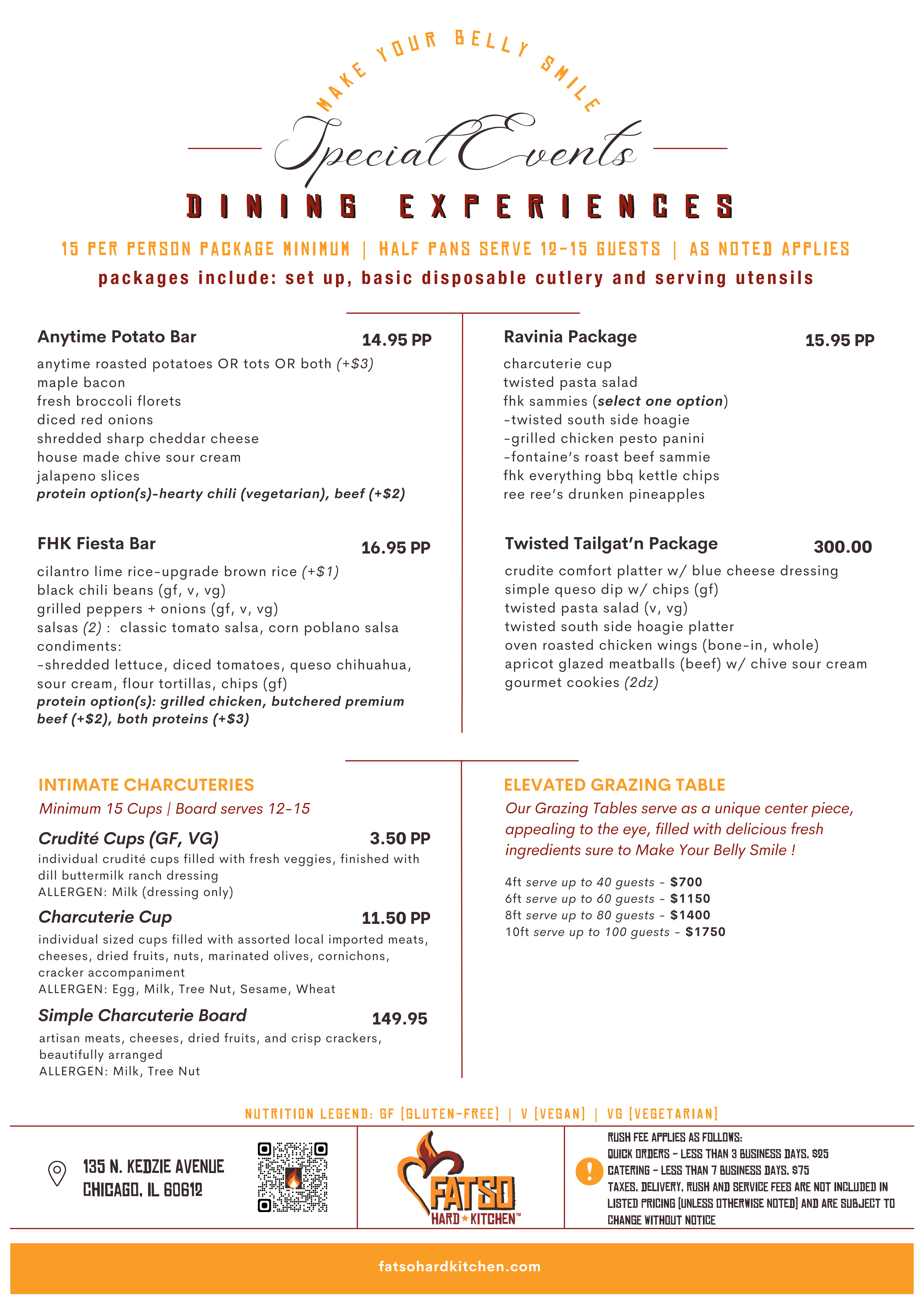 Fatso Hard Kitchen catering menu page 3