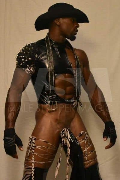 Black male stripper Dream in a cowboy attire