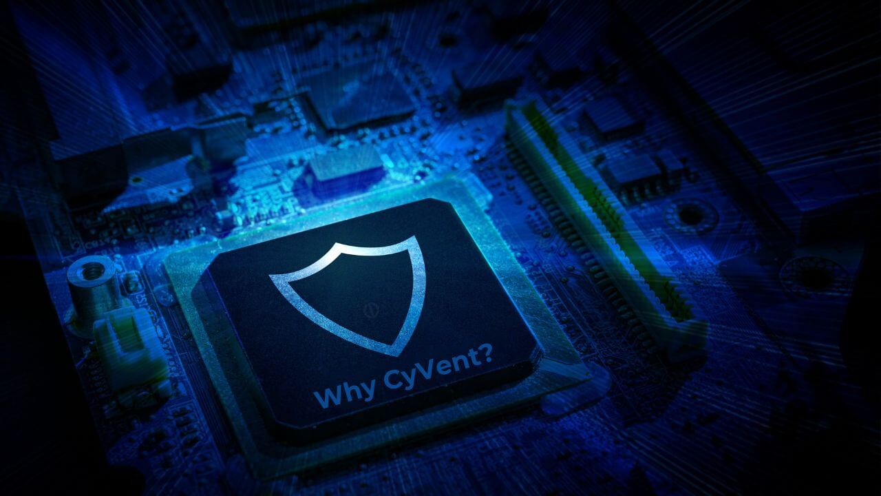 Close-up of cybersecurity chip with shield icon and 'Why CyVent?' text, symbolizing advanced MSP threat protection Close-up of cybersecurity chip with shield icon and 'Why CyVent?' text, symbolizing advanced MSP threat protection