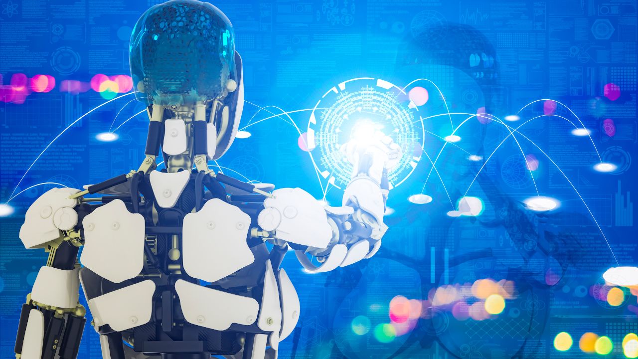 Humanoid robot interacting with digital interface, illustrating risks of unmanaged AI deployment in enterprise environments. Humanoid robot interacting with digital interface, illustrating risks of unmanaged AI deployment in enterprise environments.